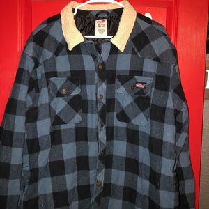 Dickies Navy LS Plaid Bdown Quilted Coat XL